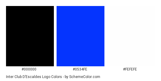 Inter Club d’Escaldes Logo - Color scheme palette thumbnail - #000000 #0534fe #fefefe 