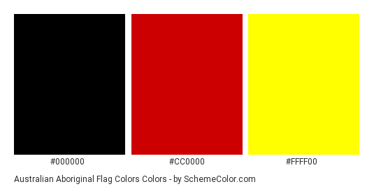 Australian Aboriginal Flag Colors - Color scheme palette thumbnail - #000000 #CC0000 #FFFF00 