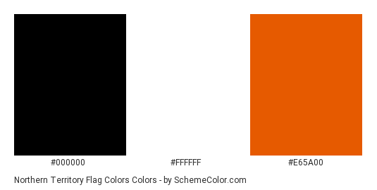 Northern Territory Flag Colors - Color scheme palette thumbnail - #000000 #FFFFFF #E65A00 