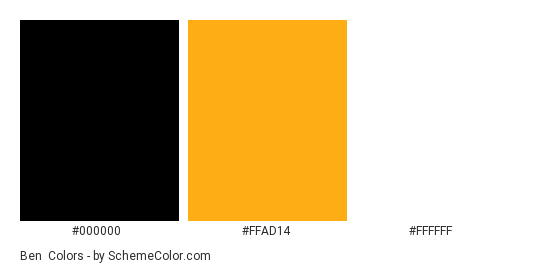 Ben & Jerry’s Logo - Color scheme palette thumbnail - #000000 #ffad14 #ffffff 