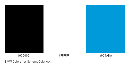 BMW - Color scheme palette thumbnail - #000000 #ffffff #009ada 