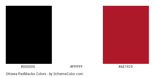 Ottawa Redblacks - Color scheme palette thumbnail - #000000 #ffffff #ae1929 
