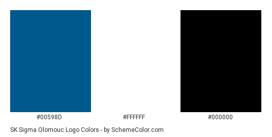SK Sigma Olomouc Logo - Color scheme palette thumbnail - #00598d #ffffff #000000 