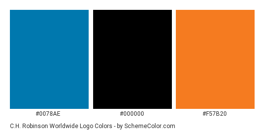 C.H. Robinson Worldwide Logo - Color scheme palette thumbnail - #0078ae #000000 #f57b20 