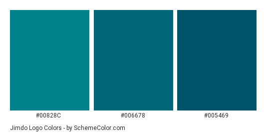 Jimdo Logo - Color scheme palette thumbnail - #00828C #006678 #005469 