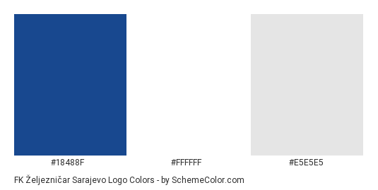 FK Željezničar Sarajevo Logo - Color scheme palette thumbnail - #18488f #ffffff #e5e5e5 