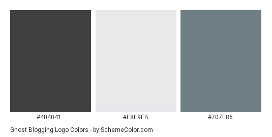 Ghost Blogging Logo - Color scheme palette thumbnail - #404041 #e8e9eb #707e86 