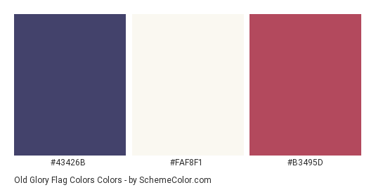 Old Glory Flag Colors - Color scheme palette thumbnail - #43426b #faf8f1 #b3495d 