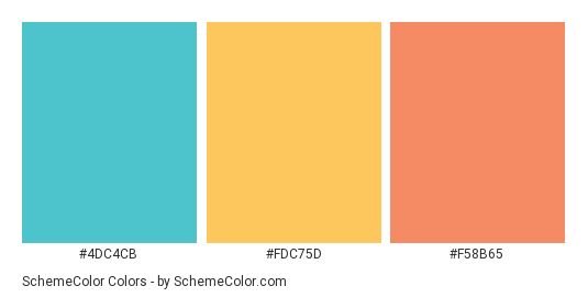 SchemeColor - Color scheme palette thumbnail - #4dc4cb #fdc75d #f58b65 