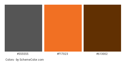Farm Fall Decoration - Color scheme palette thumbnail - #555555 #f17023 #613002 