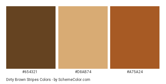 Dirty Brown Stripes - Color scheme palette thumbnail - #654321 #d8ab74 #a75a24 