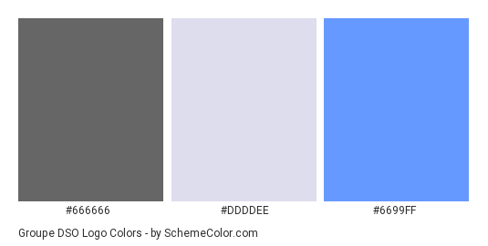 Groupe DSO Logo - Color scheme palette thumbnail - #666666 #ddddee #6699ff 