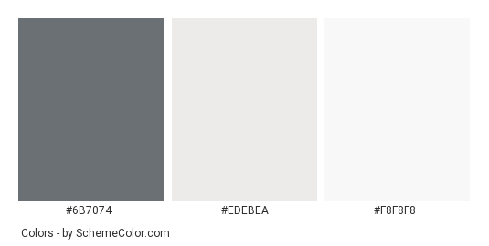 White and Gray Residential Home - Color scheme palette thumbnail - #6b7074 #edebea #f8f8f8 