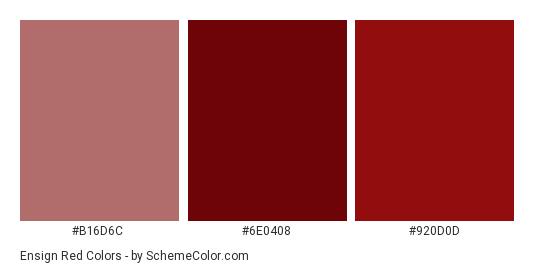 Ensign Red - Color scheme palette thumbnail - #B16D6C #6E0408 #920D0D 