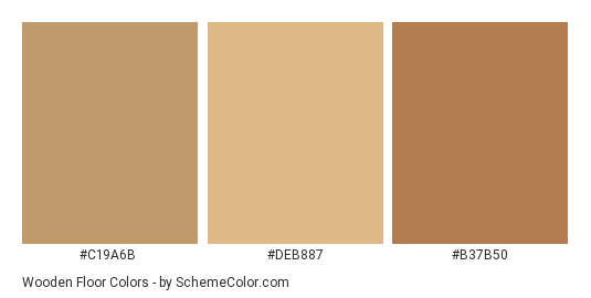 Wooden Floor - Color scheme palette thumbnail - #C19A6B #DEB887 #B37B50 