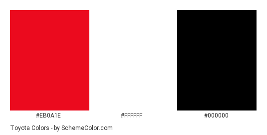 Toyota - Color scheme palette thumbnail - #EB0A1E #FFFFFF #000000 