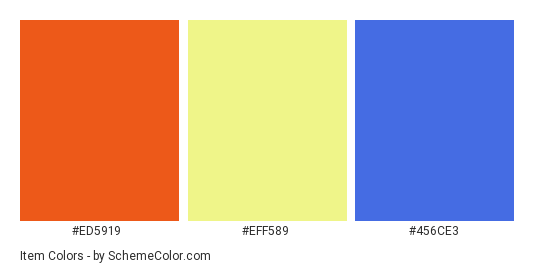 Item - Color scheme palette thumbnail - #ED5919 #EFF589 #456CE3 