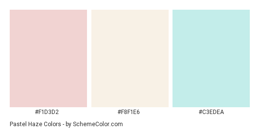 Pastel Haze - Color scheme palette thumbnail - #F1D3D2 #F8F1E6 #C3EDEA 