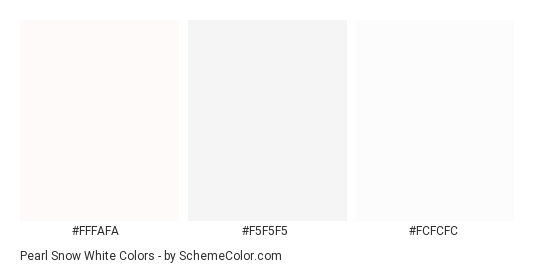 Pearl Snow White - Color scheme palette thumbnail - #FFFAFA #F5F5F5 #FCFCFC 