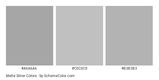 Matte Silver - Color scheme palette thumbnail - #a6a6a6 #c0c0c0 #b3b3b3 
