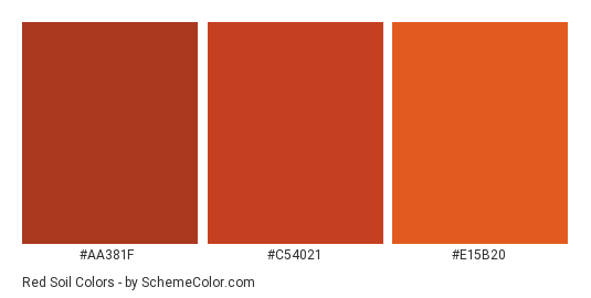 Red Soil - Color scheme palette thumbnail - #aa381f #c54021 #e15b20 