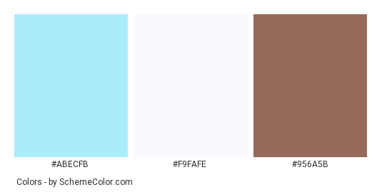 Against the Sky - Color scheme palette thumbnail - #abecfb #f9fafe #956a5b 