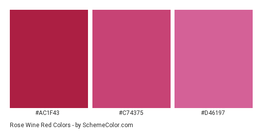 Rose Wine Red - Color scheme palette thumbnail - #ac1f43 #c74375 #d46197 