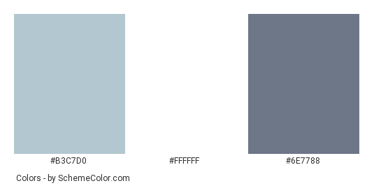 House – 1986 - Color scheme palette thumbnail - #b3c7d0 #ffffff #6e7788 