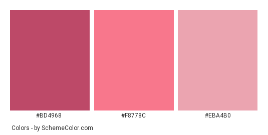 Dull Pink Dahlia - Color scheme palette thumbnail - #bd4968 #f8778c #eba4b0 