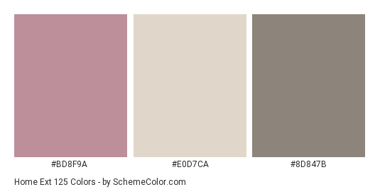 Home Ext 125 - Color scheme palette thumbnail - #bd8f9a #e0d7ca #8d847b 
