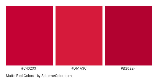 Diktatur bringe handlingen halvleder Matte Red Color Scheme » Monochromatic » SchemeColor.com