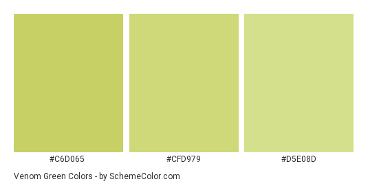 Venom Green - Color scheme palette thumbnail - #c6d065 #cfd979 #d5e08d 