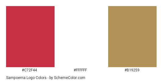 Sampoerna Logo - Color scheme palette thumbnail - #c72f44 #ffffff #b19259 