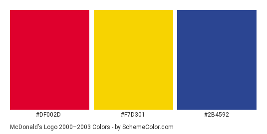 McDonald’s Logo 2000–2003 - Color scheme palette thumbnail - #df002d #f7d301 #2b4592 
