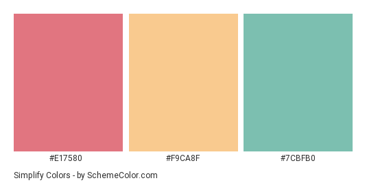 Simplify - Color scheme palette thumbnail - #e17580 #f9ca8f #7cbfb0 