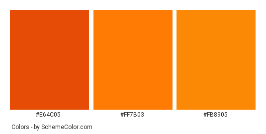 Apricots Color Palette - Color scheme palette thumbnail - #e64c05 #ff7b03 #fb8905 