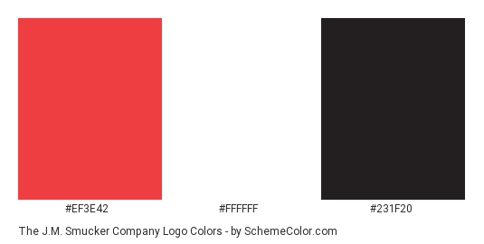 The J.M. Smucker Company Logo - Color scheme palette thumbnail - #ef3e42 #ffffff #231f20 