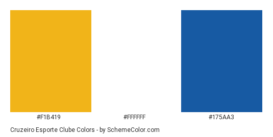 Cruzeiro Esporte Clube - Color scheme palette thumbnail - #f1b419 #ffffff #175aa3 