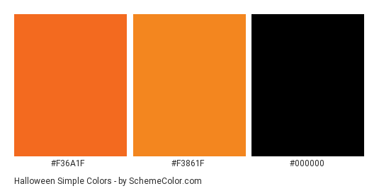 Halloween Simple - Color scheme palette thumbnail - #f36a1f #f3861f #000000 