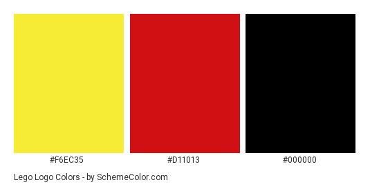Lego Logo - Color scheme palette thumbnail - #f6ec35 #d11013 #000000 