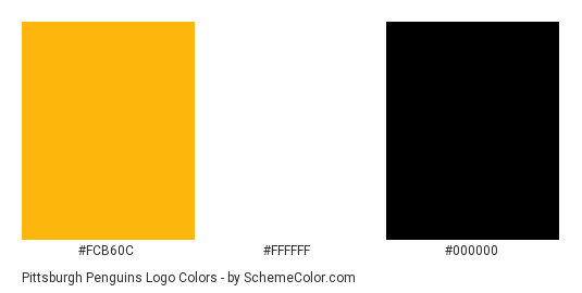 Pittsburgh Penguins Logo - Color scheme palette thumbnail - #fcb60c #ffffff #000000 