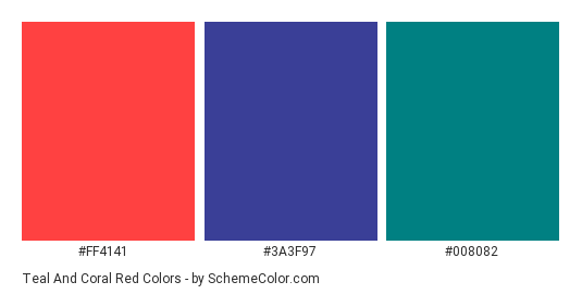 Teal And Coral Red Color Scheme » Blue » SchemeColor.com