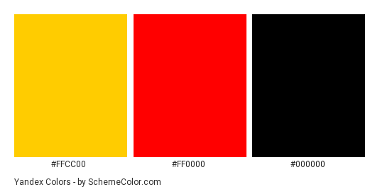 Yandex - Color scheme palette thumbnail - #ffcc00 #ff0000 #000000 