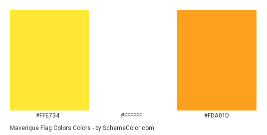 Maverique Flag Colors - Color scheme palette thumbnail - #ffe734 #FFFFFF #fda01d 