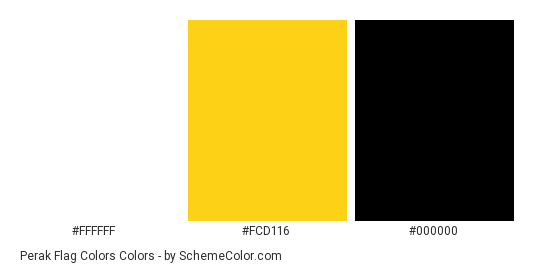 Perak Flag Colors - Color scheme palette thumbnail - #ffffff #fcd116 #000000 
