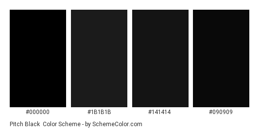 Pitch Black Color Scheme » Black » SchemeColor.com