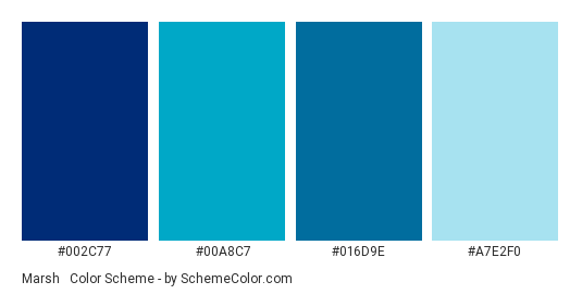 Marsh & McLennan Logo - Color scheme palette thumbnail - #002c77 #00a8c7 #016d9e #a7e2f0 