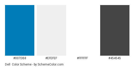 Dell - Color scheme palette thumbnail - #007db8 #efefef #ffffff #454545 