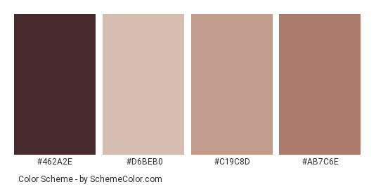 Dark Lipstick - Color scheme palette thumbnail - #462a2e #d6beb0 #c19c8d #ab7c6e 