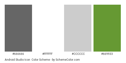 Android Studio Icon - Color scheme palette thumbnail - #666666 #ffffff #cccccc #669933 